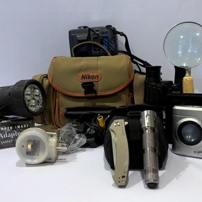 Nikon digital camera with accessories, Sharp image design travel suitor 20 Radio, Binoculars & More