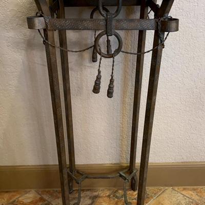 Tall Metal Table With Stone Top