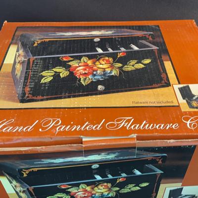Hand Painted Flatware Chest Lot 2