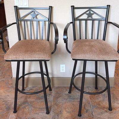 Texas Star Barstools - Metal, fabric seat, swivel (5 total) 