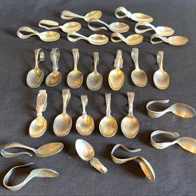 Large Lot of Baby Spoons - Mixed patterns of Sterling Silver 