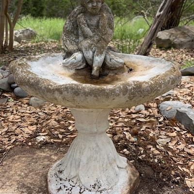 Cement, Angel Birdbath