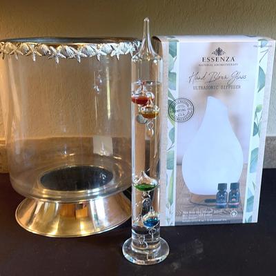 Diffuser, Galileo Thermometer And Extra Large Shell Theme Candle Holder 