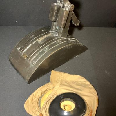 WWII USAAF Fabric Helmet AN-H-15 (Med) And Throttle Lever Sculpture By Cynthia Wood