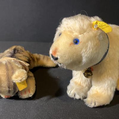 Steiff : Floppy Kitty 7317 & Original Steiff Bear 1317.00 Appear To Be Vintage 