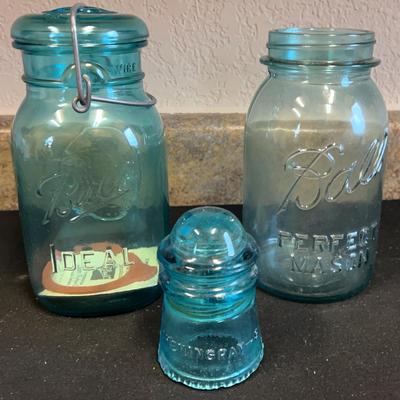 Hemingray No. 9 Glass Insulator And Ball Glasses