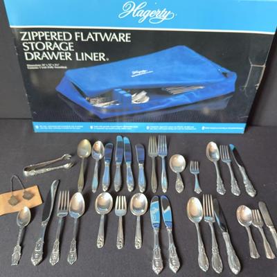 Sterling Silver - Mixed bag of patterns + Hagerty storage liner 