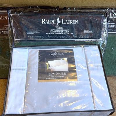 Ralph Lauren Cotton Blankets (Twin) + King Sheet set 