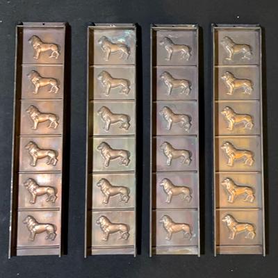 Copper Lion Chocolate Molds - Vintage, Possibly Antique