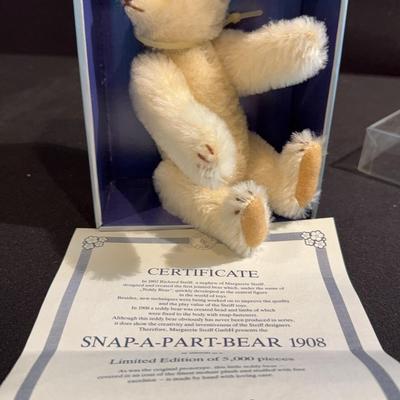 Limited Edition, Genuine Mohair Margaret’s Steiff Giengen-Brenz Snap-A-Part teddy bear 1908 Replica