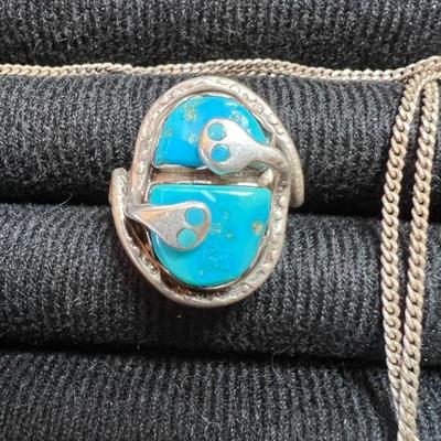 Sale Photo Thumbnail #28: EFFIE CALAVAZA ZUNI STERLING TURQUIOSE