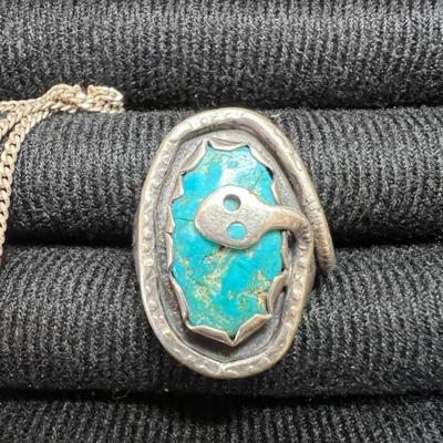 EFFIE CALAVAZA ZUNI STERLING TURQUIOSE