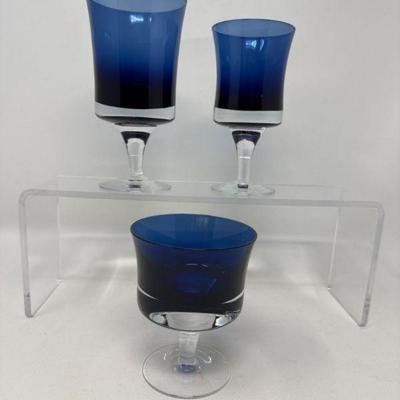 Denby Blue Glass Cocktail Glasses