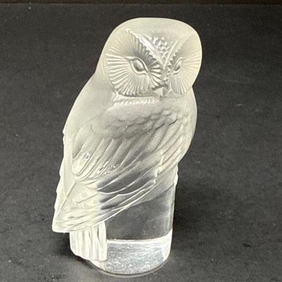 Lalique Frosted Glass Owl 
