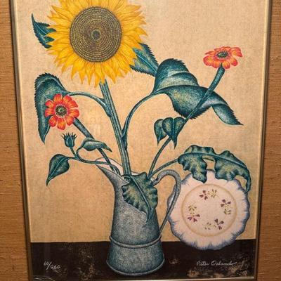 Peter Orlando Sunflower Framed Art