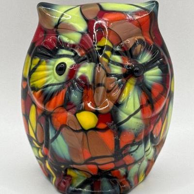 Fenton Glass Multicolor Owl