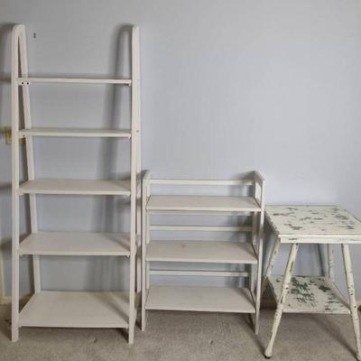 Shelving and side table