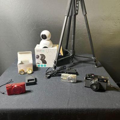 Cameras talking watches, tripod