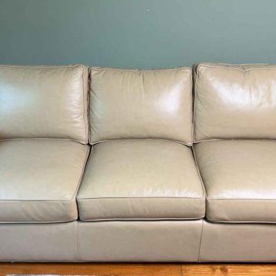 Tan leather sofa
