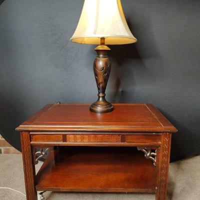 End table and lamp