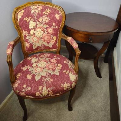 Side chair and wooden side table