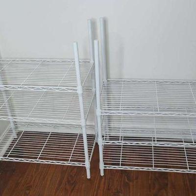 White wire rack shelves