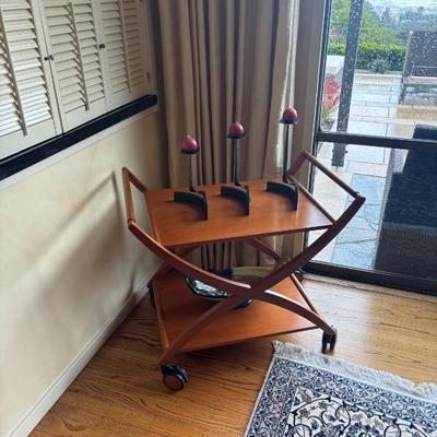 Roche Bobois Tray Cart Teak