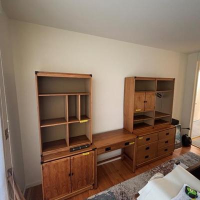 Full Bedroom Set Desks, Bookshelves, cabinets. 