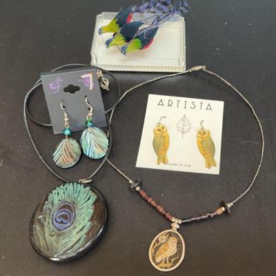 Peacock and Owl Themed Jewelry
