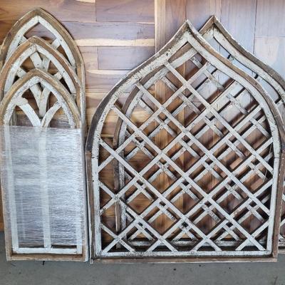 Cathedral Style Arched Wooden "Window"