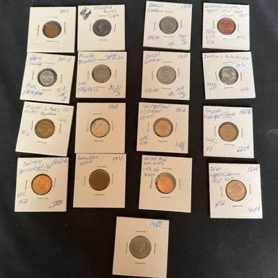 Vintage Coin Collection with Detailed Card Organization