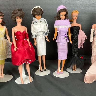 Set of 8 Barbies in Glamorous Dresses