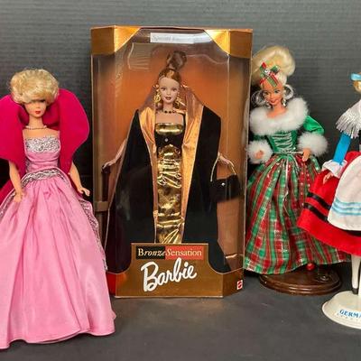 Barbie Doll Collection in Festive Gowns and Costumes