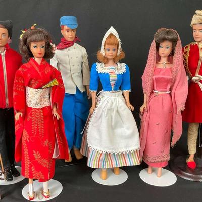 Vintage Barbie and Ken Dolls in Cultural Costumes