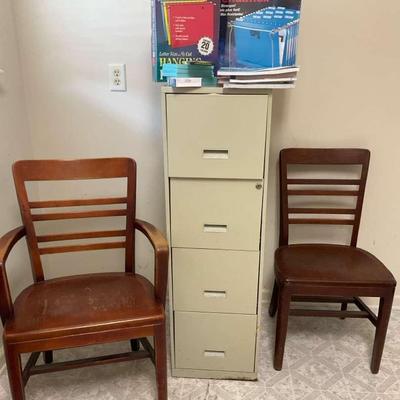 File Cabinet and Chairs Set