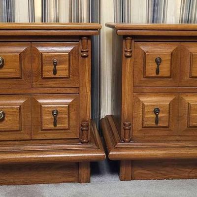 Pair of Two-Drawer Nightstands