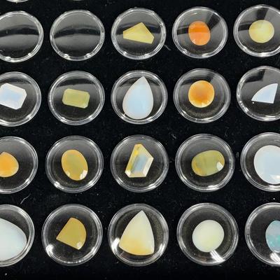 Loose Opal Collection in Display Case 