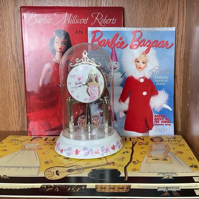 Vintage Barbie Collector's Editions Fashion Books with Clock