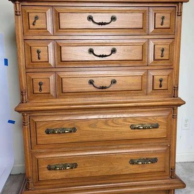 Vintage Oak 5-Drawer Chest by Morris of Richmond, Quincy, Florida