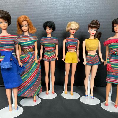 Barbie Dolls in Striped Outfits
