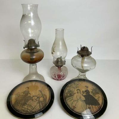 Vintage Oil Lamps & Peter Watson Studio Art Lot