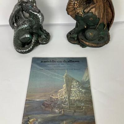 Dragon Sculptures with Book of Artwork