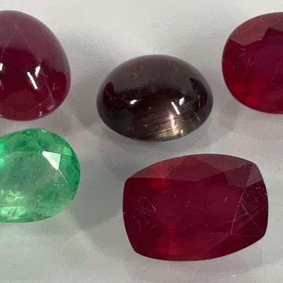 Loose Ruby and Emerald Gemstone Set – Mixed Sizes and Shapes