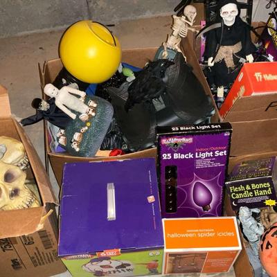 Large Group of Halloween Decorations and Props