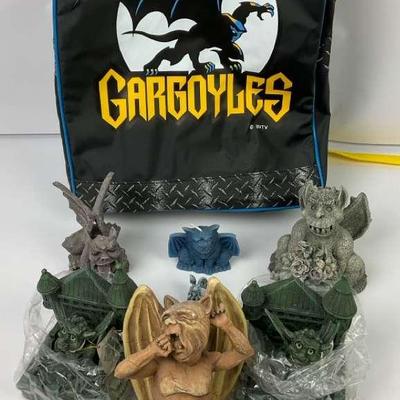 Gargoyle-Themed Bookends, Key Hider, and Candle Set