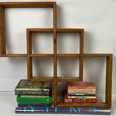 Vintage Bookshelf and Book Set