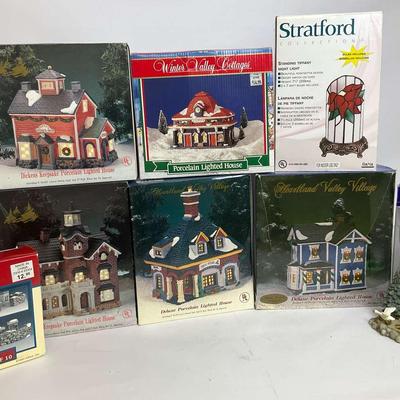 Holiday Village and Accessories Lot – With Boxes