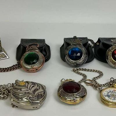 Collection of 7 Unusual Boris Pocket Watches & 1 Other Pocket Watch