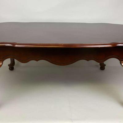 Vintage Cherry Wood Coffee Table with Hardcover Coffee Table Book