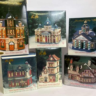 Christmas Village Ceramic House Collection – With Boxes